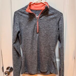 Nike Dri-FIT Gray and Orange Zip Pullover